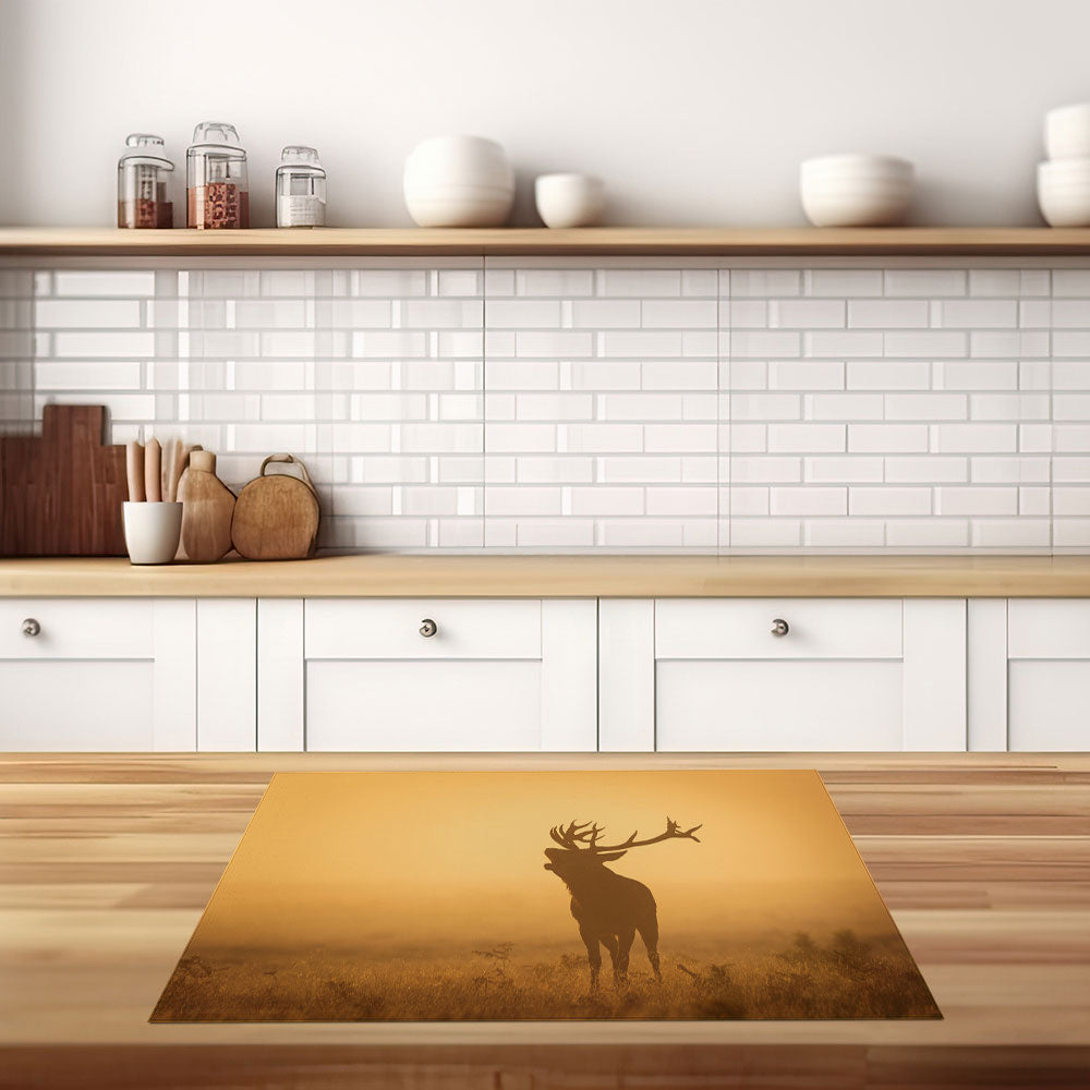inductiebeschermer hert bij zonsondergang keuken
