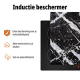 Inductiebeschermer Zwart Wit Marmer