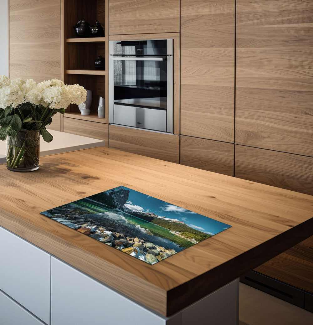 inductiebeschermer turquoise water en-bergen zijkant keuken 2