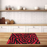 inductiebeschermer zwart rood patroon keuken