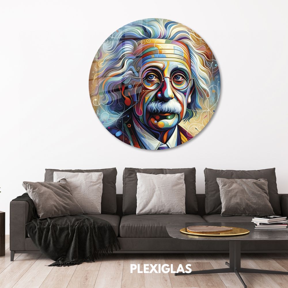 Muurcirkel Abstract Albert Einstein