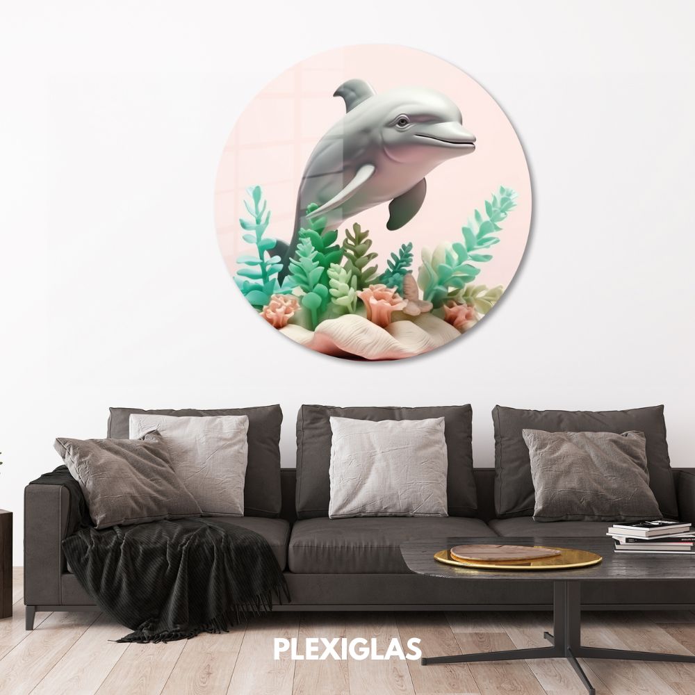 plexiglas-muurcirkel-dolfijn-op-koraal-kamer