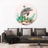 plexiglas-muurcirkel-dolfijn-op-koraal-kamer