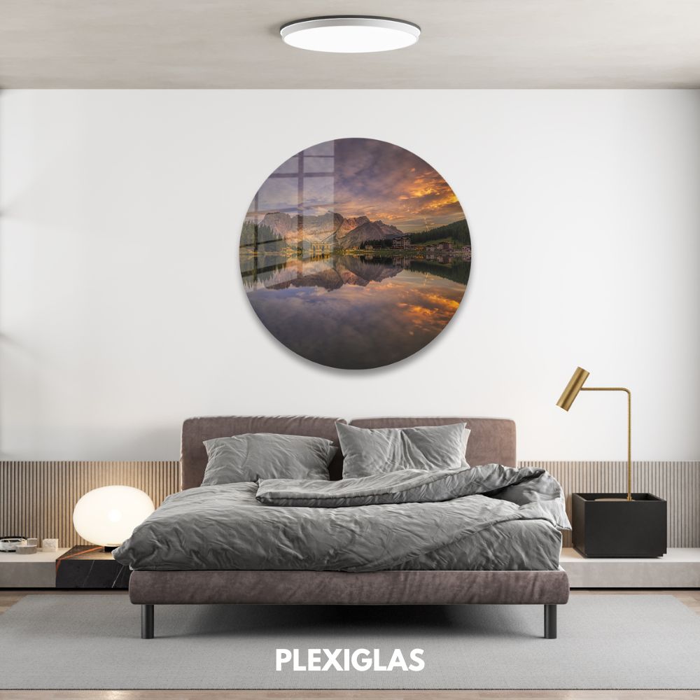 plexiglas-muurcirkel-misurina-sunset-woonkamer-1