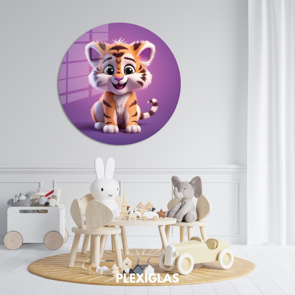  Analyzing image    plexiglas-muurcirkel-schattige-tijger-kinderkamer