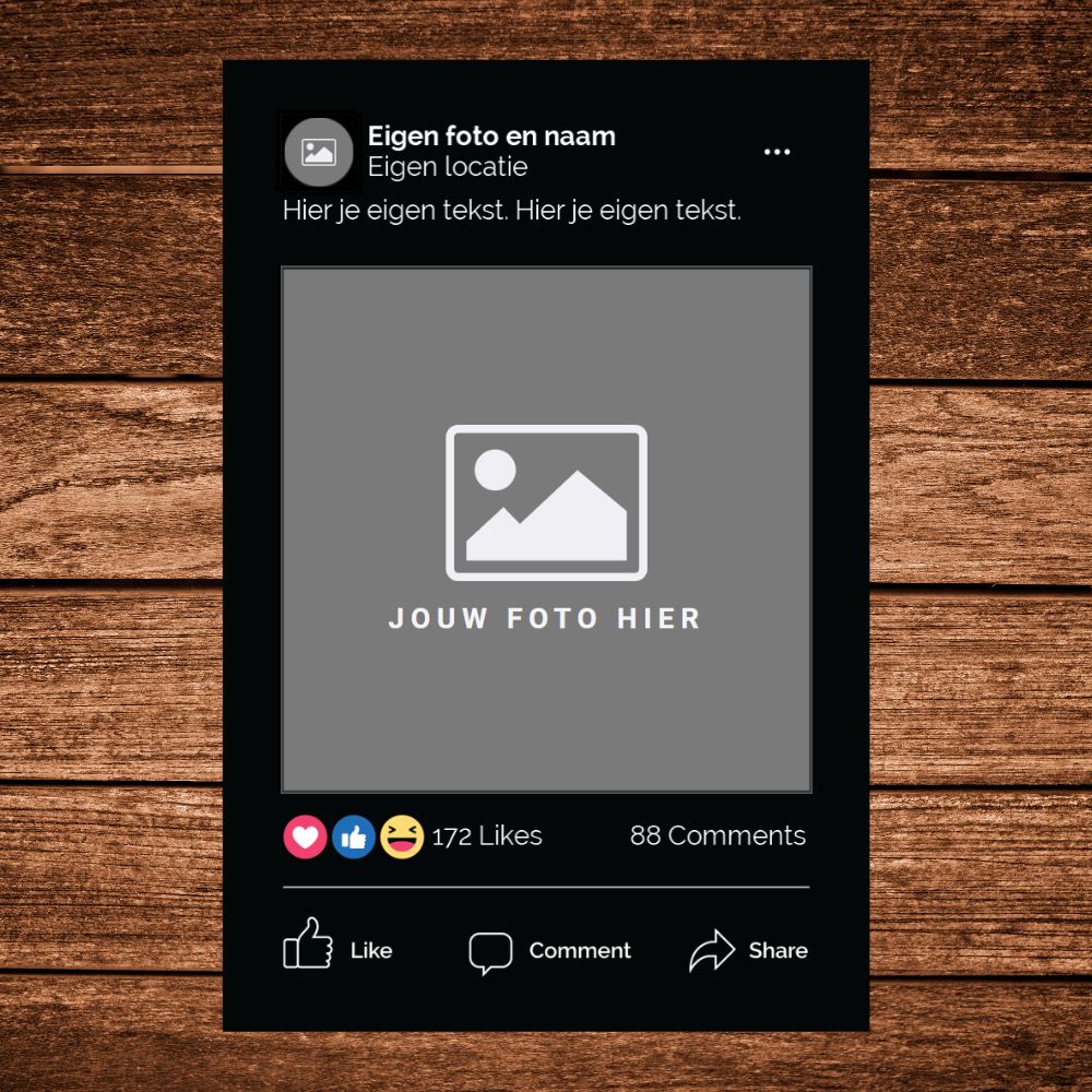 Social Frame Facebook Zwart